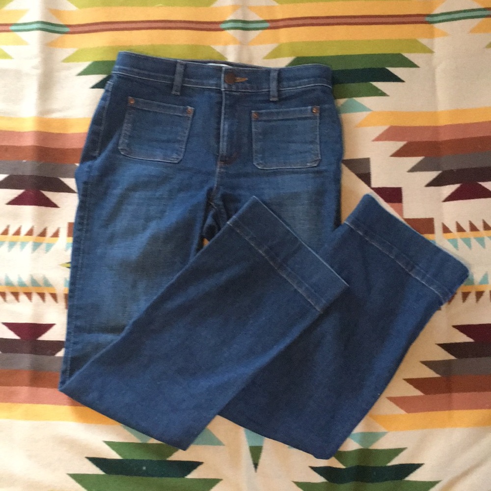 Ann Taylor Loft Wide Leg Mid-rise Jeans